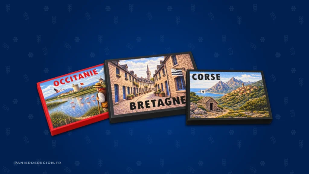 Coffrets gourmands Occitanie, Bretagne et Corse, trois régions aux caractères différents