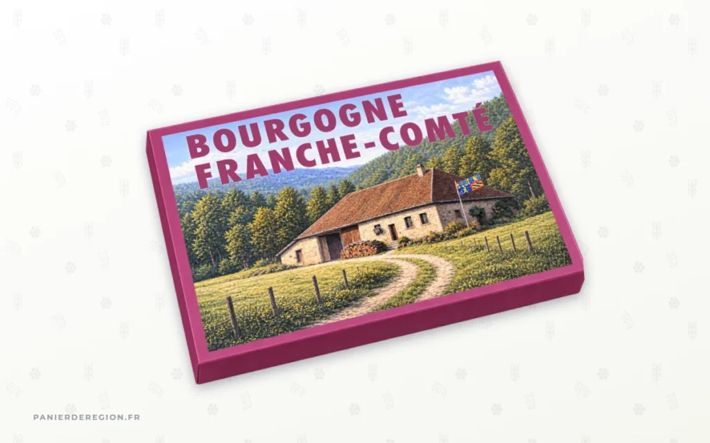 Coffret gourmand Bourgogne-Franche-Comté, le coffret de la région d'un collègue qui part en retraite